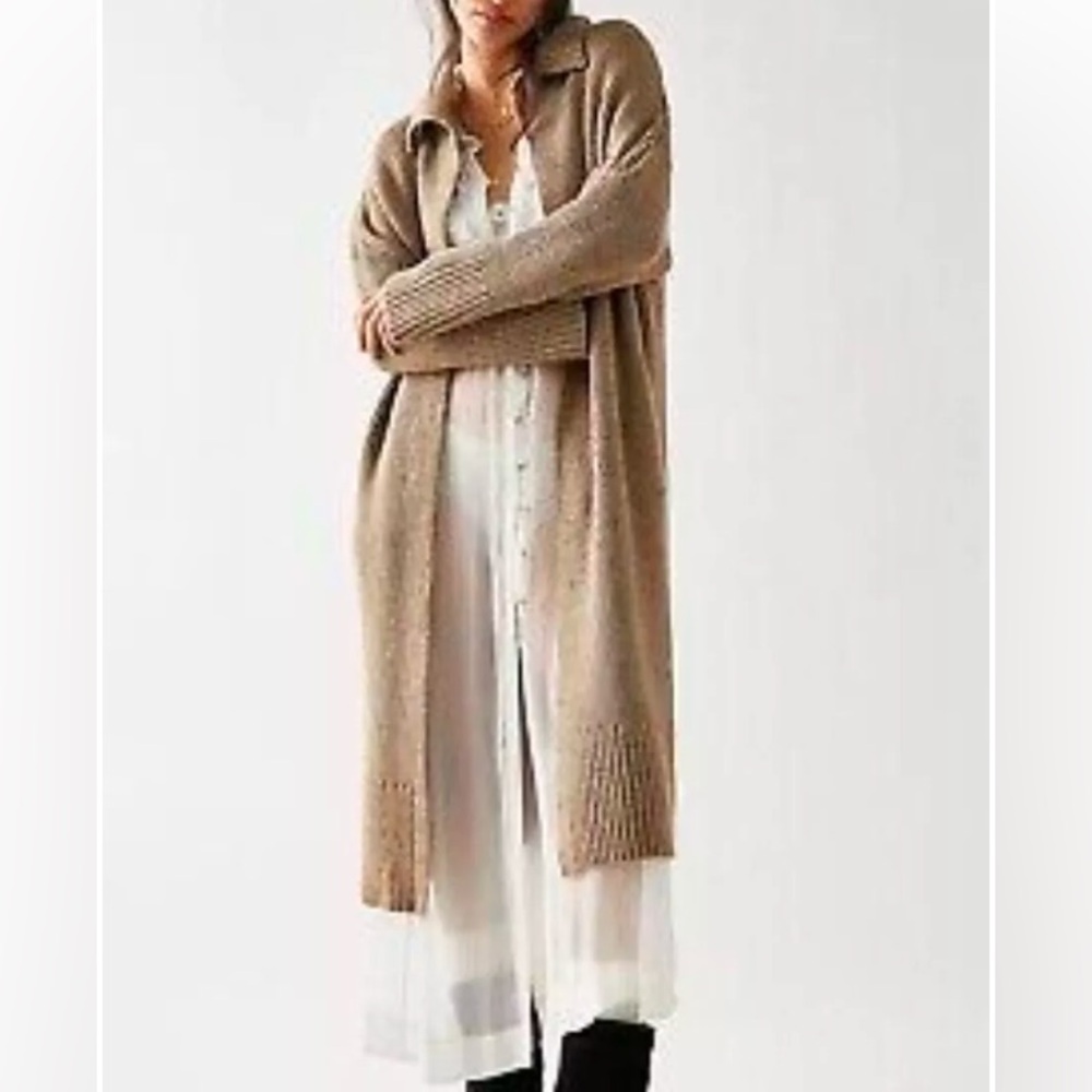 Free People Finely Maxi Wool Blend Cardigan